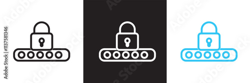 Pin code check mark icon. Vector illustration. isolated on white and black background. EPS 10