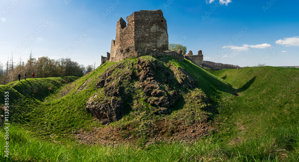 The ruins of the Lichnice castle near Třemošnice in the Chrudim district in the Pardubice region. The remains of the castle are protected as cultural. The ruins of the Lichnice castle near Třemošnice in the Chrudim district in the Pardubice region. The remains of the castle are protected as cultural.