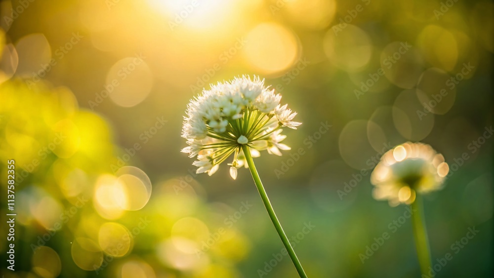Minimalist Summer Field Flower, Delicate White Green Spike Flower Photography, Nature Wallpaper Minimalist Summer Field Flower, Delicate White Green Spike Flower Photography, Nature Wallpaper