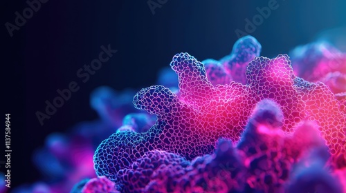 Fototapeta Naklejka Na Ścianę i Meble -  Cancer cells idea. Close-up of vibrant coral reef showcasing intricate textures and vivid colors.
