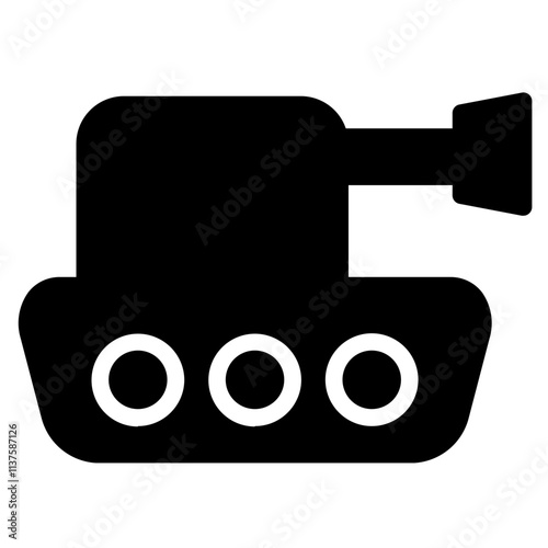 Gun Military Tank Glyph Icon