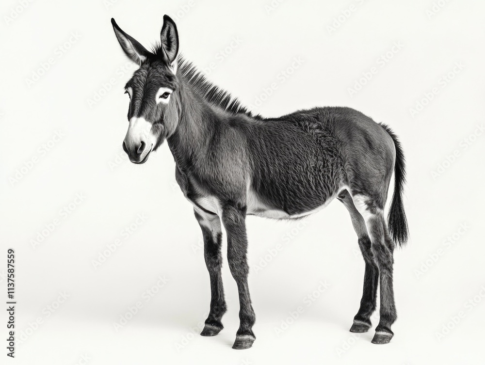 Black and white donkey