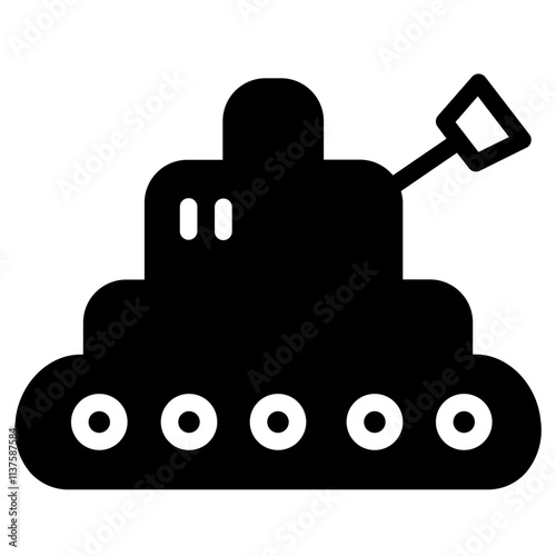 Armor Tank War Glyph Icon