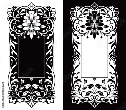art nouveau style vector frame