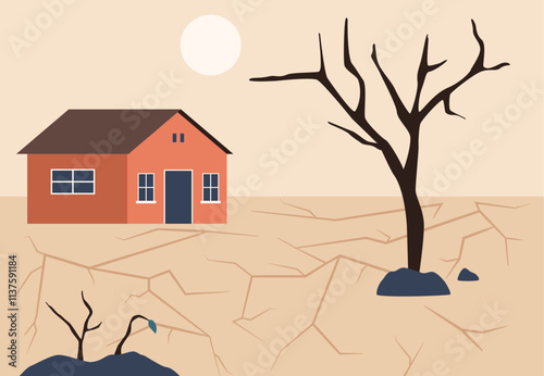 Drought concept vector design illustration