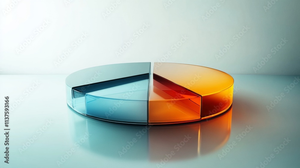 Fototapeta premium Modern Circular Chart with Vibrant Colors and Reflection Effect