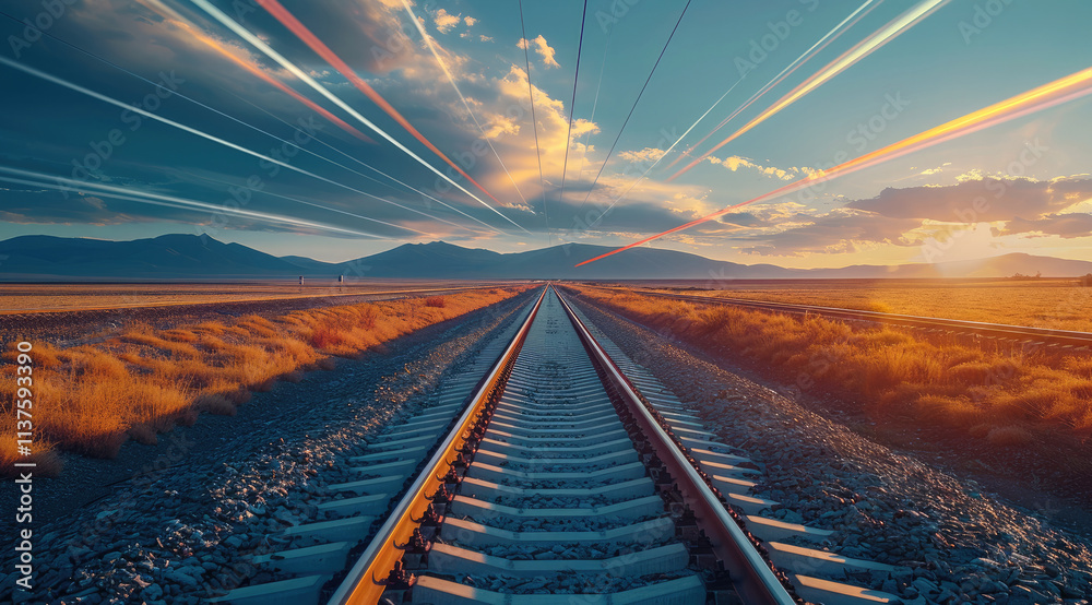 Fototapeta premium Light speed travel.