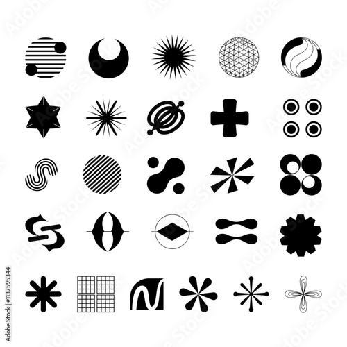 Vector Y2K Elements Illustration. Retro Futuristic Design Collection for Digital Projects.