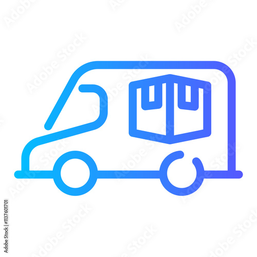 shipping van Line Gradient Icon