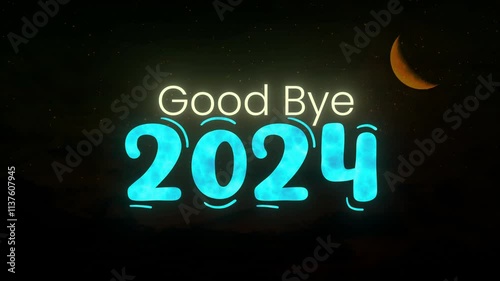 Animated Goodbye 2024 Farewell Motion Graphics with Soft Background