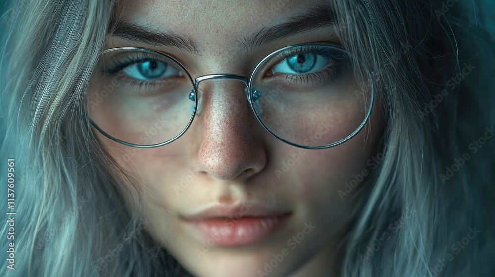 Cyberpunk Female Character with Glasses Cyberpunk Female Character with Glasses
