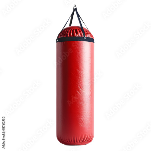 boxing punching bag isolated on white background 