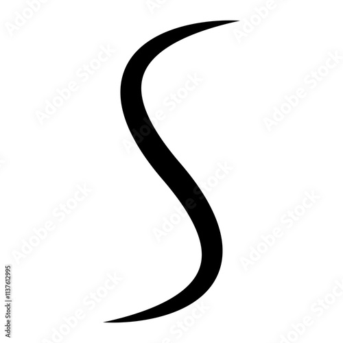 Curved wavy line shape lett...
