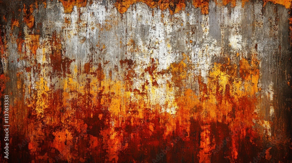 Fototapeta premium Rustic Aged Metal Wall Art: A Striking Abstract Design
