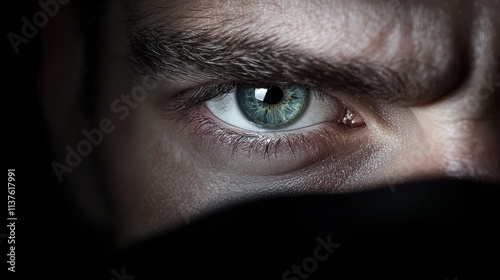 Eyes narrowed in suspicion and mistrust, radiating skepticism, doubt, and a sense of unease or distrust in a situation.