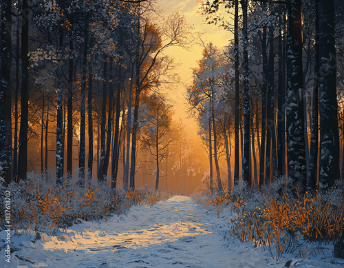 Winter Forest Path