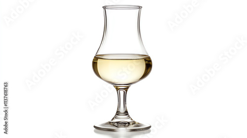 Glass of grappa isolated on white background