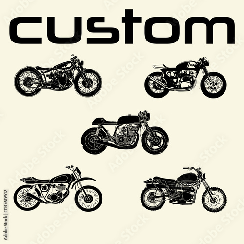 5 vintage motorcycle born to ride t shirt design