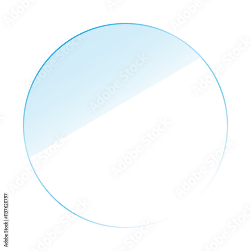 Blue outlined circle. Light gradient shading. Simple round shape. Minimal vector design.