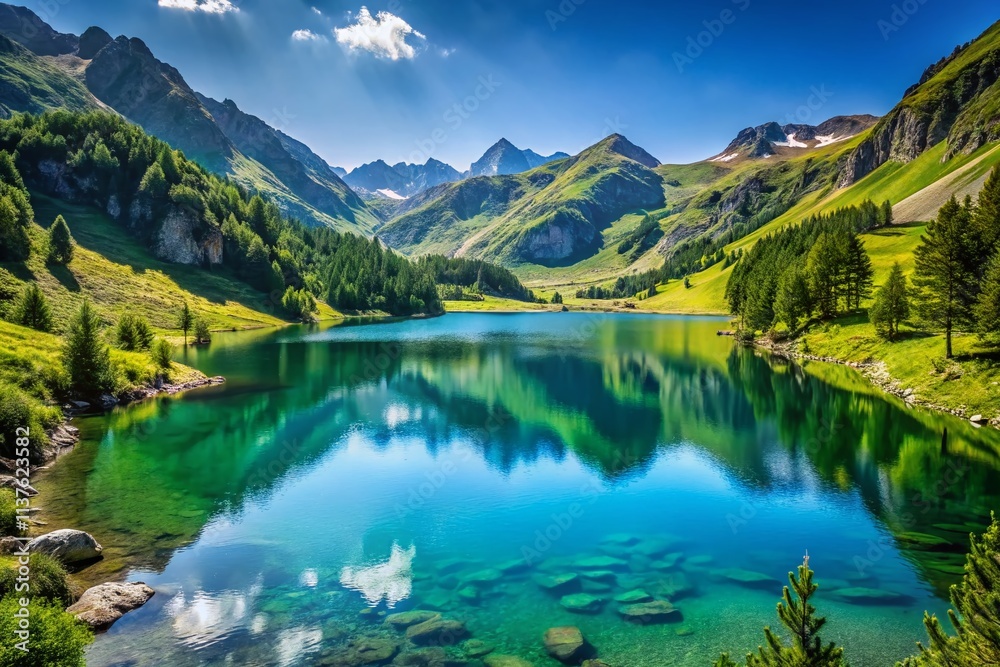 Payolle Mountain Lake Pyrenees France Hiking Nature Scenery Landscape Photo Payolle Mountain Lake Pyrenees France Hiking Nature Scenery Landscape Photo