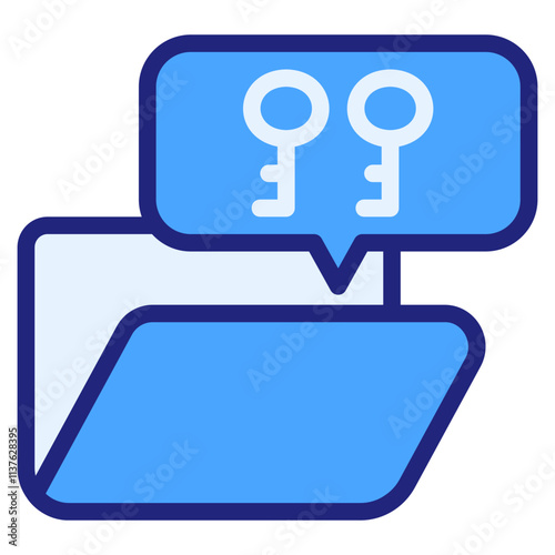 Encryption blue color style icon