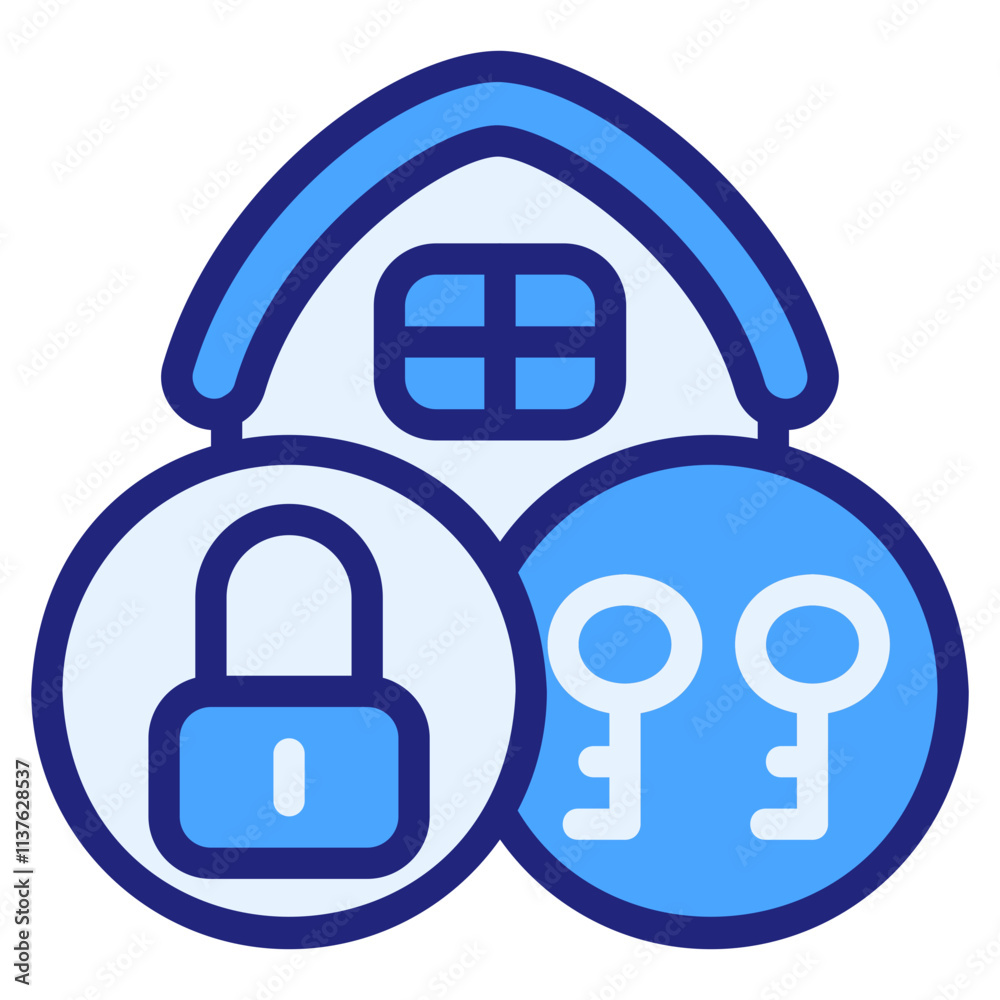 Home protection blue color style icon Home protection blue color style icon