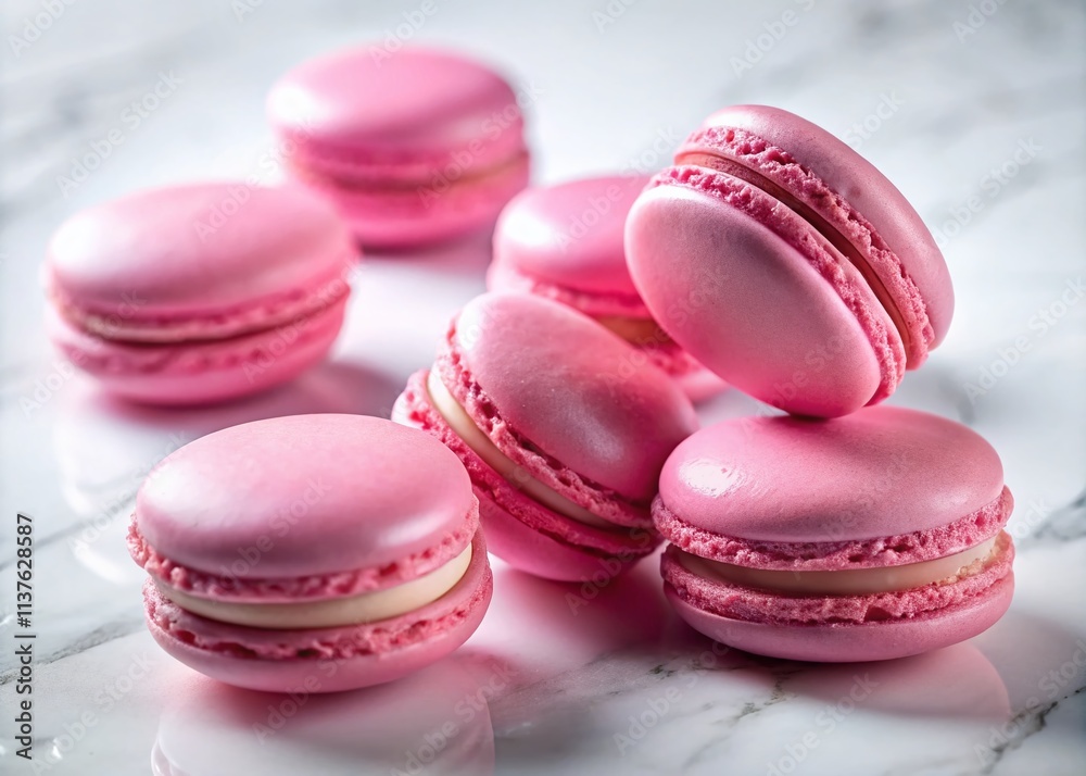Pink Pearl Dessert Photography: Stunning Close-up of Elegant Pink Macarons & Pastry Pink Pearl Dessert Photography: Stunning Close-up of Elegant Pink Macarons & Pastry
