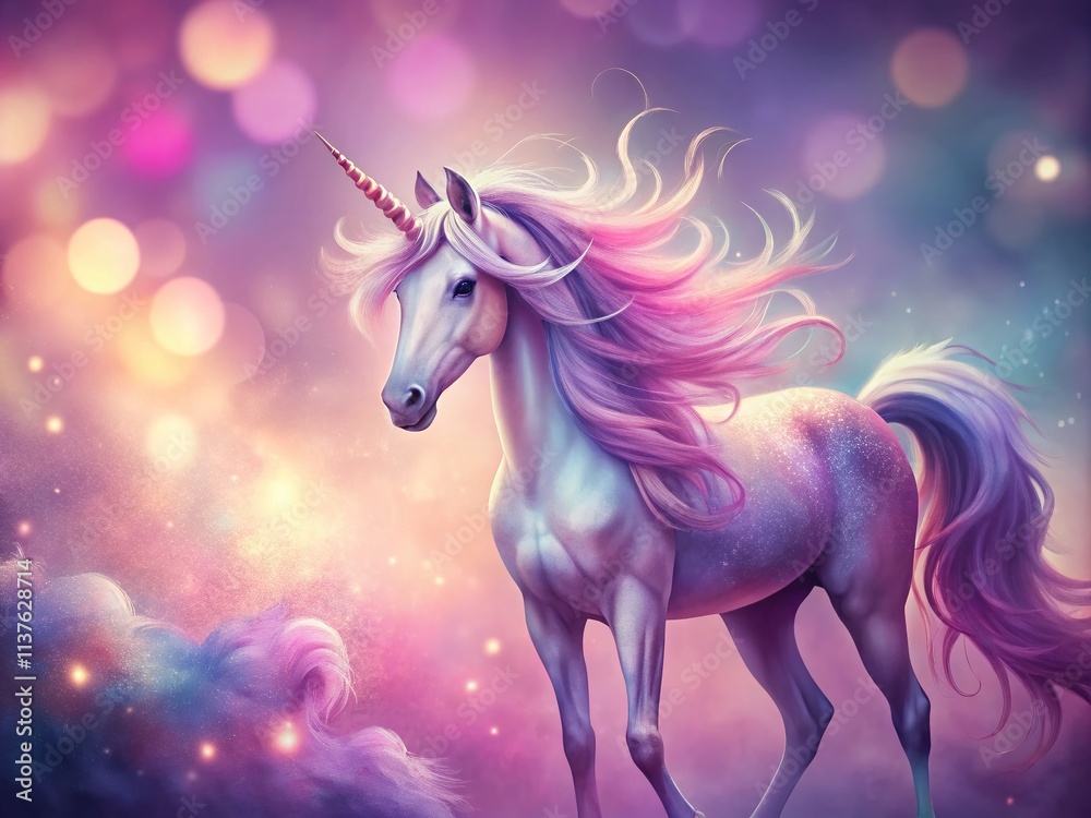 Pink Purple Unicorn Spirit, Mythical Creature, Fantasy Horse, Magical Beast, Rainbow Mane, Celestial Being, Dreamlike Artwork Pink Purple Unicorn Spirit, Mythical Creature, Fantasy Horse, Magical Beast, Rainbow Mane, Celestial Being, Dreamlike Artwork
