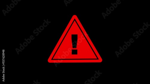 Triangle warning sign exclamation mark animated danger warning sign animated footage template, warning sign logo icon animated footage element