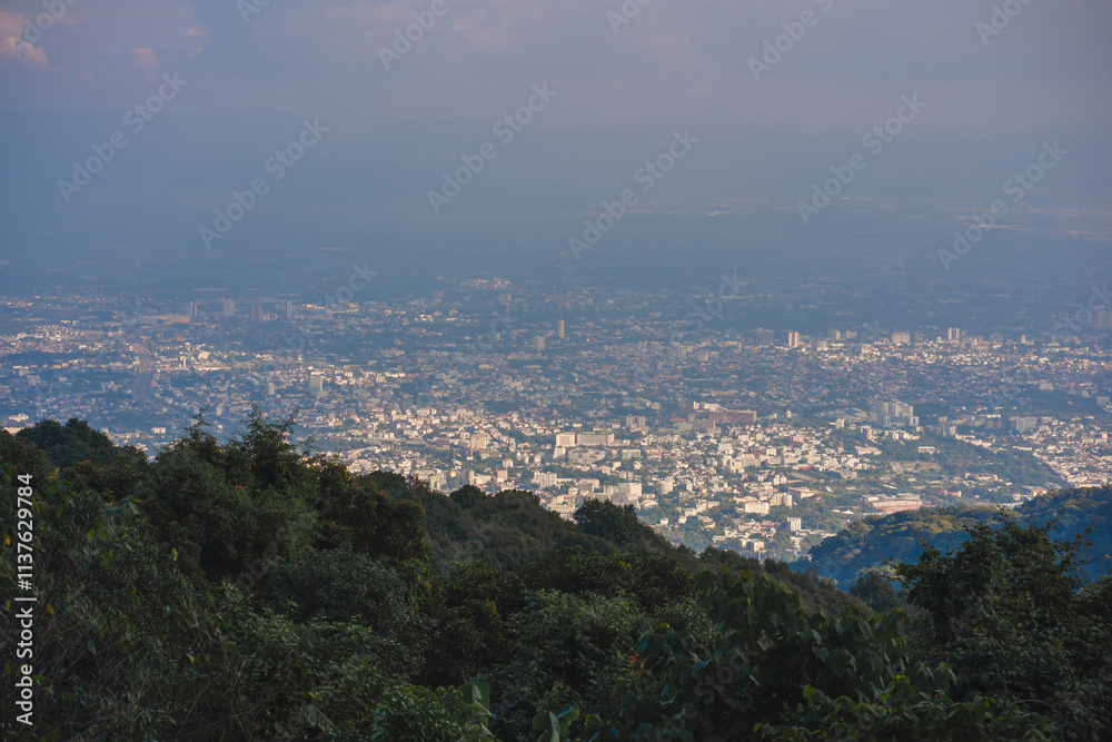 landscape and travel concept with mountain and country village landscape and travel concept with mountain and country village