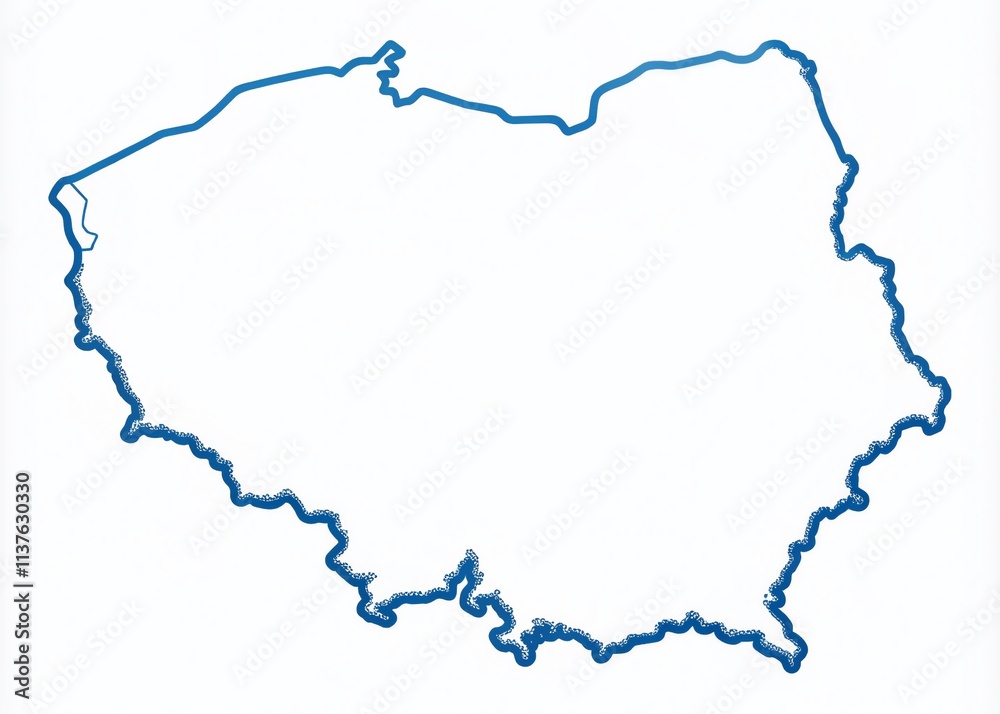 Poland Map Outline, Blue Sketch Map, Simple Poland Map, Aerial View Poland, Stylized Poland Map Illustration Poland Map Outline, Blue Sketch Map, Simple Poland Map, Aerial View Poland, Stylized Poland Map Illustration