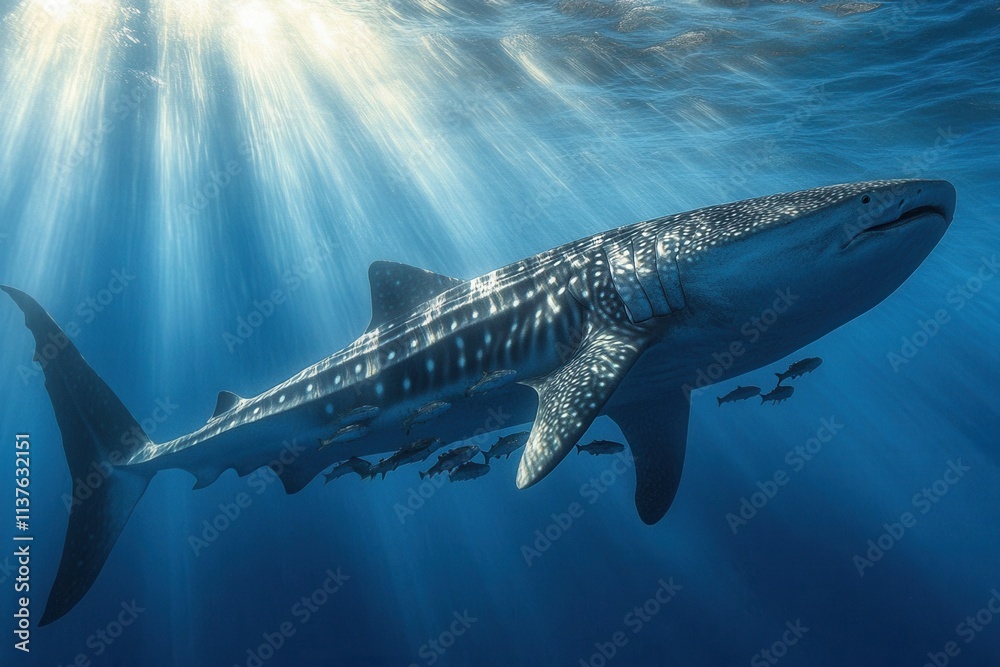 Obraz premium Whale Shark with Remoras
