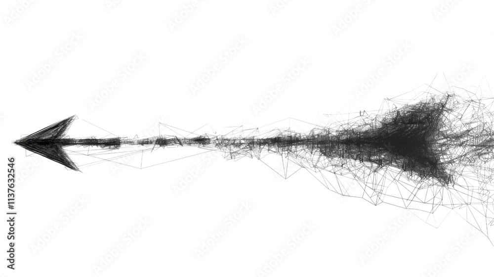 Fototapeta premium Abstract Arrow: A Study in Geometric Chaos and Energy