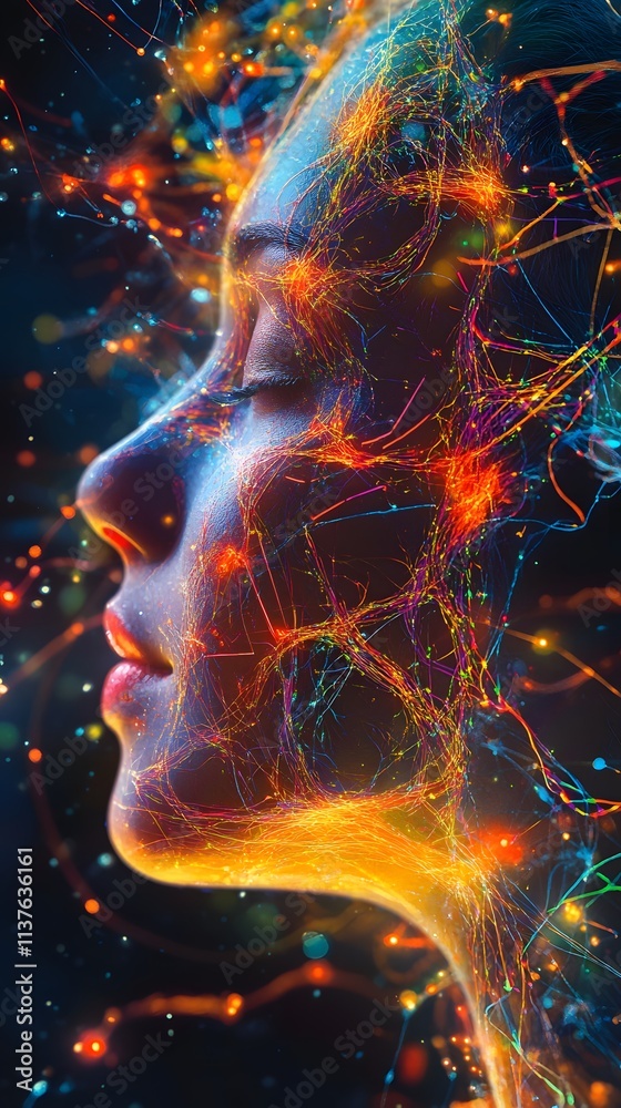 98. A vibrant illustration of the neural pathways involved in social interaction and empathy 98. A vibrant illustration of the neural pathways involved in social interaction and empathy