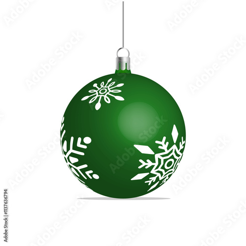 Christmas balls vector set design. Colorful christmas ball 3d realistic elements with glitter, snowflakes, shiny and glossy pattern isolated in white background.