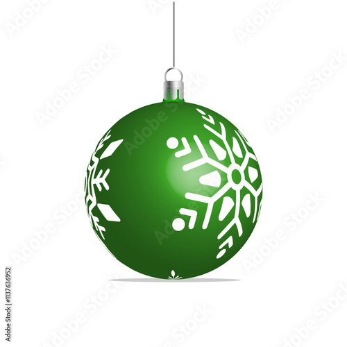 Christmas balls vector set design. Colorful christmas ball 3d realistic elements with glitter, snowflakes, shiny and glossy pattern isolated in white background.