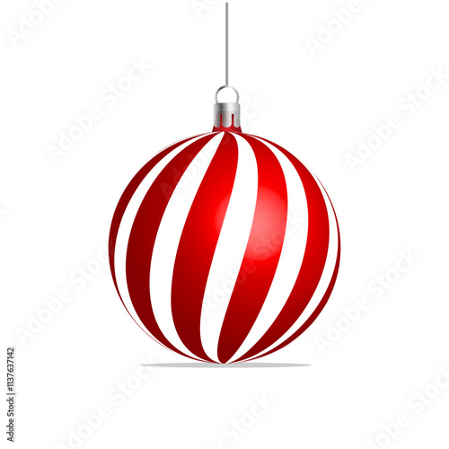 Christmas balls vector set design. Colorful christmas ball 3d realistic elements with glitter, snowflakes, shiny and glossy pattern isolated in white background.