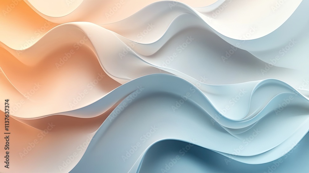 Fototapeta premium Abstract Waves: A Symphony of Blue and Orange Hues