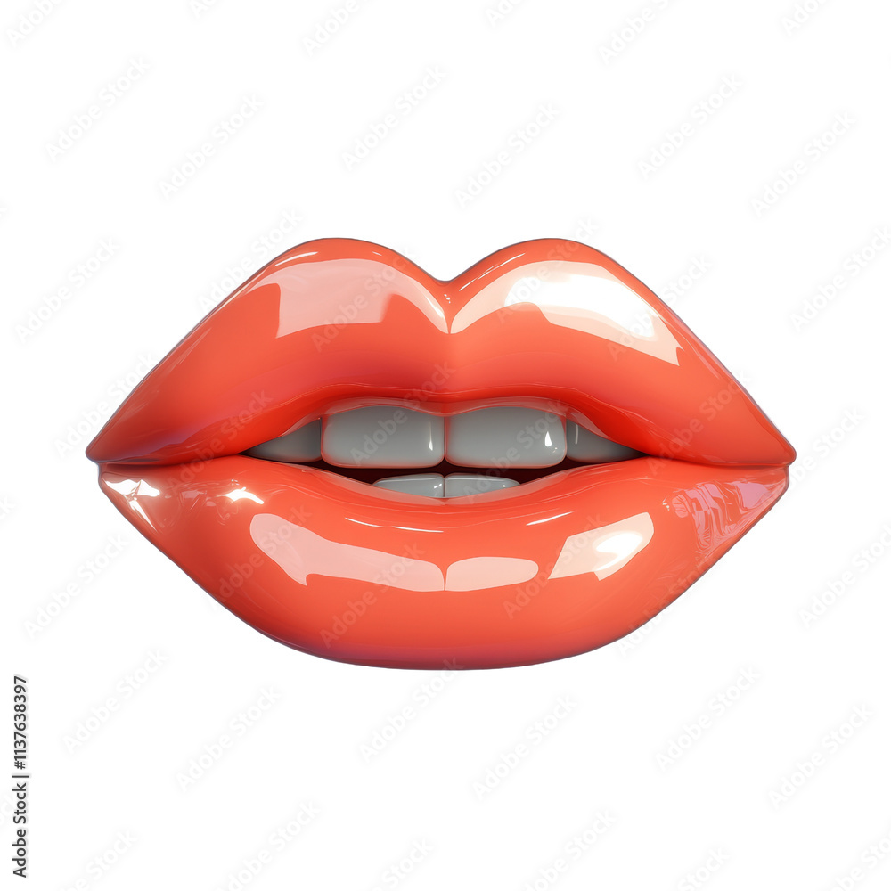 Shiny pink lips are glossy plump and sensual. Shiny pink lips are glossy plump and sensual.