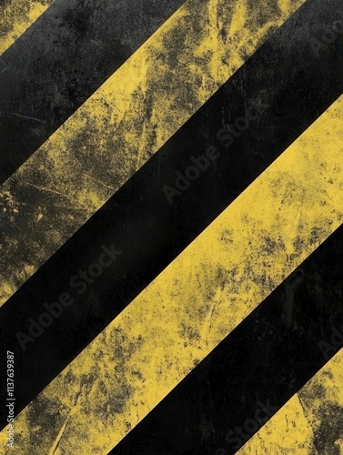 Aged Industrial Warning Stripes: A Distressed Safety Design