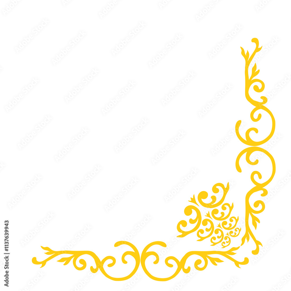 Fototapeta premium Gold Carved Corner Border