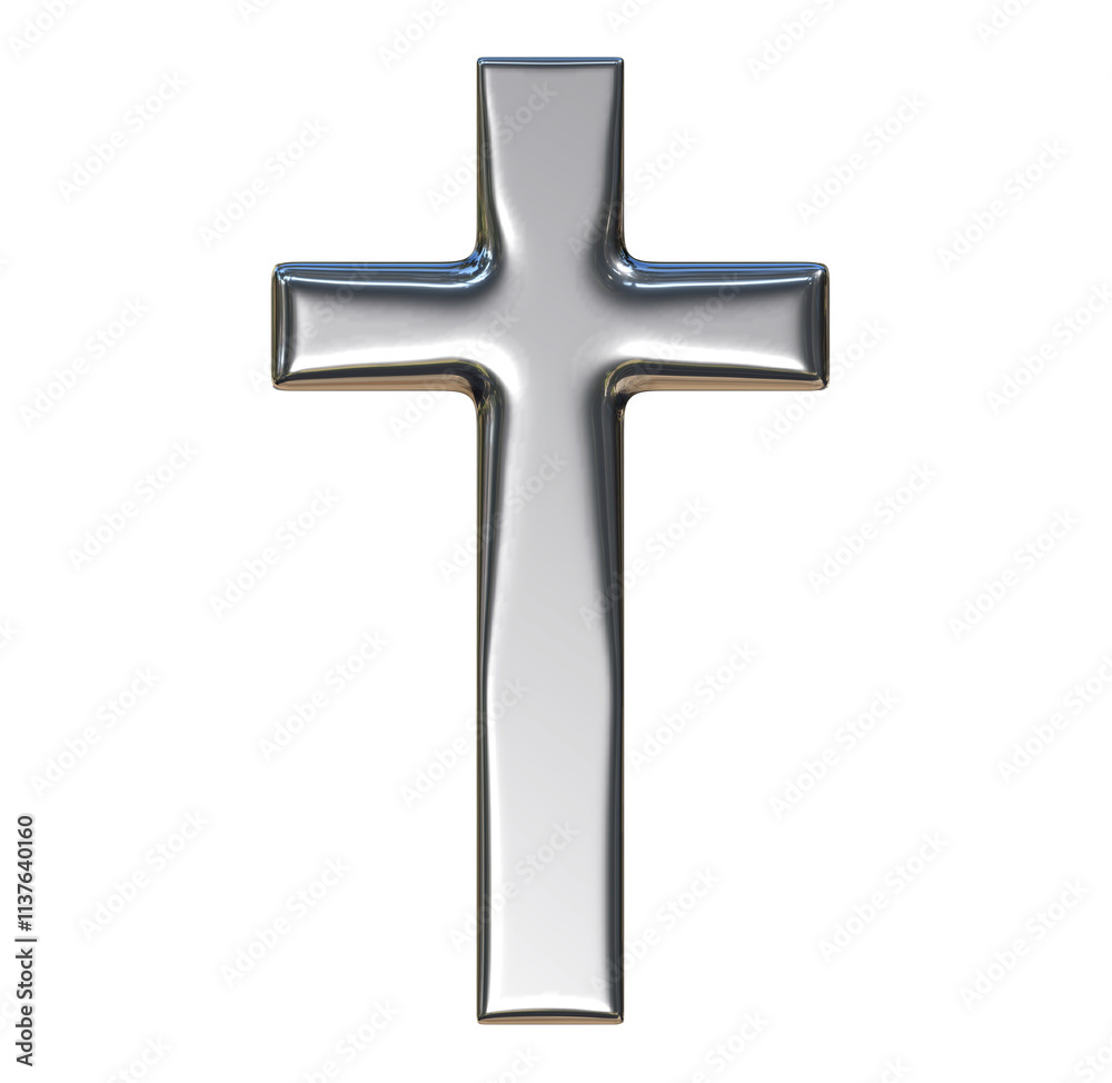 Silver cross on png transparent background. Silver cross on png transparent background.