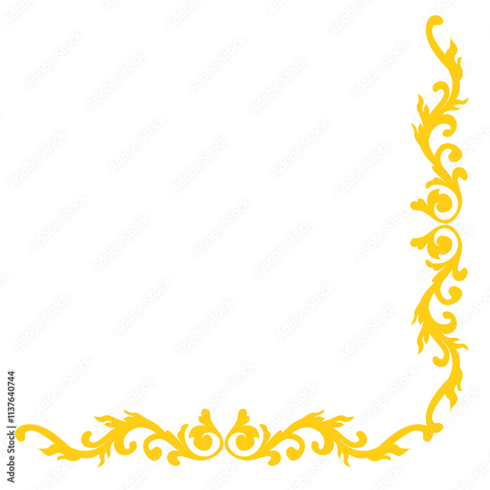 Gold Carved Corner Border