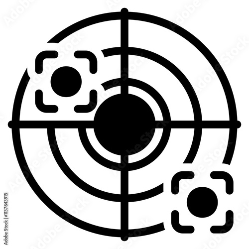 Radar black glyph style icon