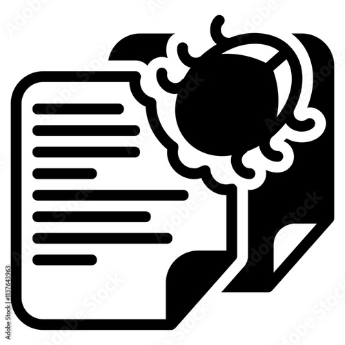 Bug black glyph style icon