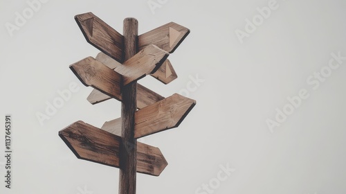 Directional signpost indicating routes outdoor environment landscape natural setting elevated viewpoint travel concept photo