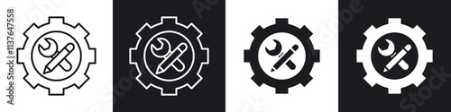 Business development icons collection in black filled and line style.