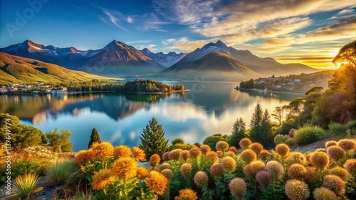 Lake Hayes Lookout Double Exposure Photography: Stunning New Zealand Scenery photo