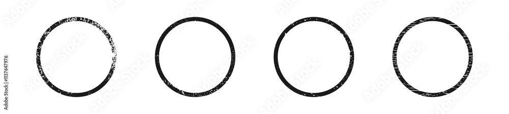 Set of grunge borders in circle form Set of grunge borders in circle form