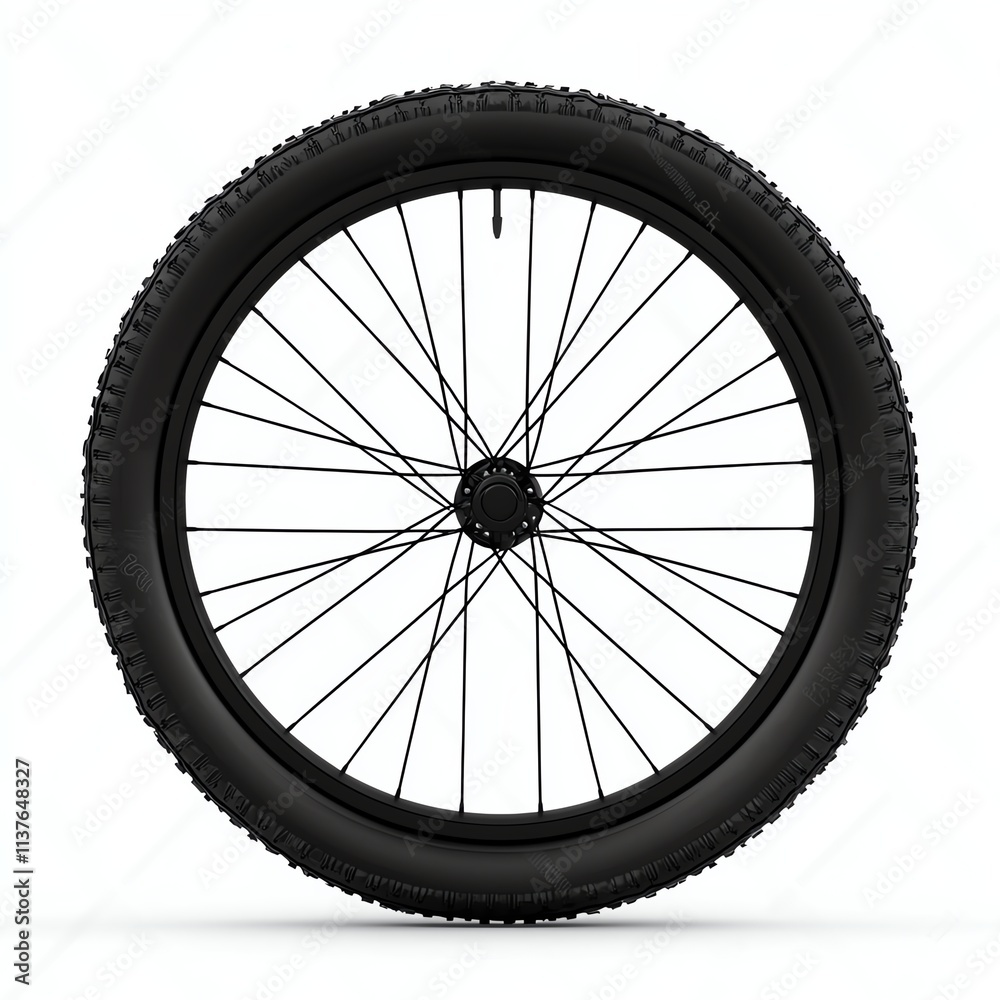 A black bicycle tire with spokes, showcasing a rugged design, ideal for off-road cycling and terrain durability. A black bicycle tire with spokes, showcasing a rugged design, ideal for off-road cycling and terrain durability.